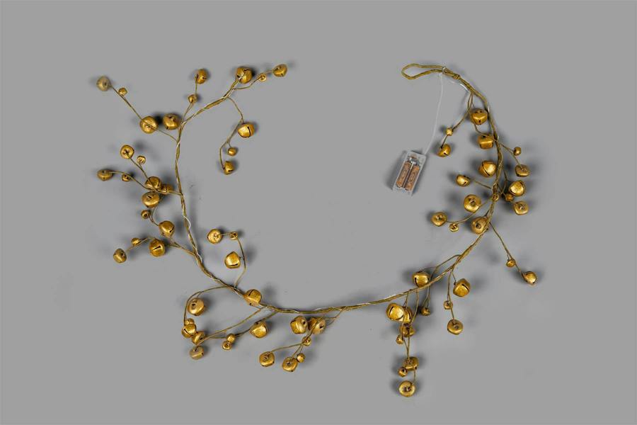 150cm Golden Pre-Lit Hanging Garland with 20 Warm White LEDs for Christmas Display image 6