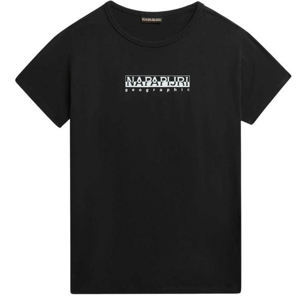 Napapijri Boys Box Logo Cotton T-Shirt - Black - 