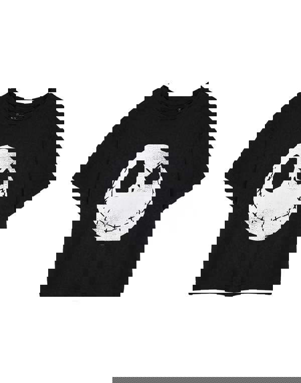 Disney The Nightmare Before Christmas Womens Black Jack Crop Top Cropped Short Sleeved T-Shirt