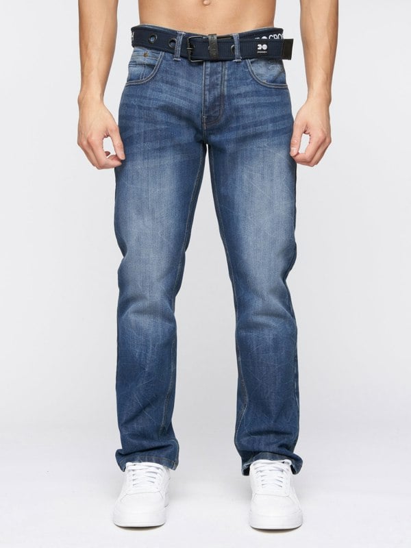 Crosshatch New Embossed Techno Denim Jeans Stone Wash