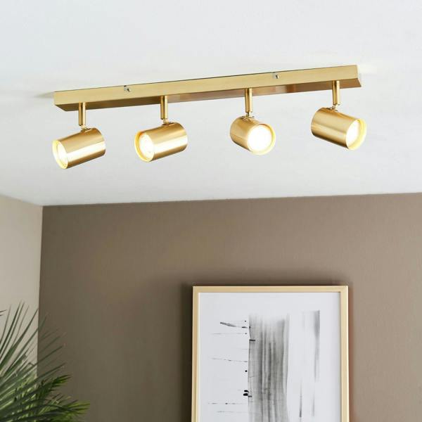 Pagazzi Lighting Hereford 4 Light Satin Gold Ceiling Spotlight Bar