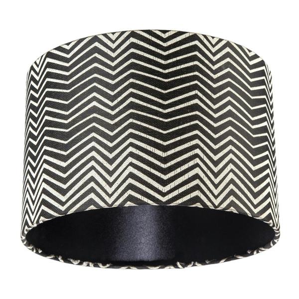 Scandinavian Style Black and White Chevron Pattern Textured Lamp Shade Image 5