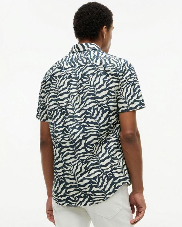 Tommy Hilfiger Papertouch Palm Mens Short Sleeve Shirt - Black/Allover