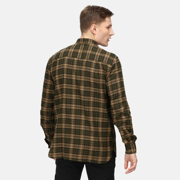 Regatta Mens Lance Checked Shirt - Dark Khaki