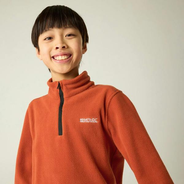 Regatta Great Outdoors Kids Hot Shot II Half Zip Fleece Top - Rooibos Tea