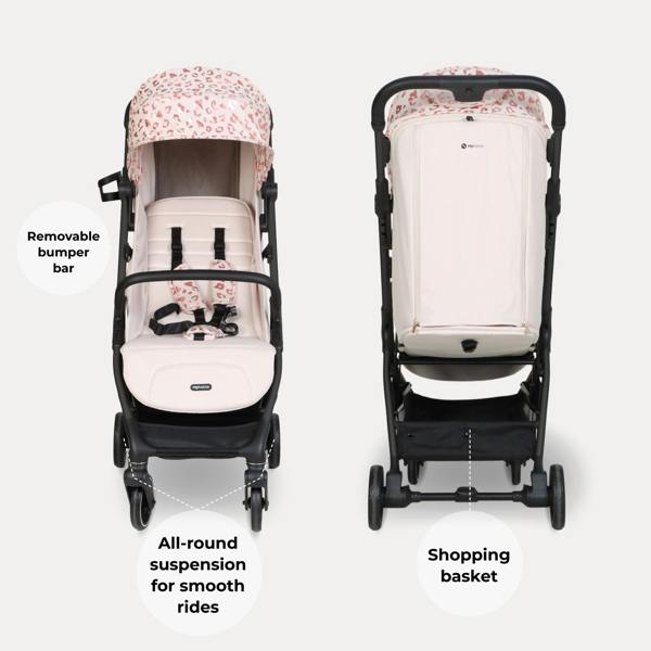 My Babiie MBX6 Compact Stroller - Pink Leopard