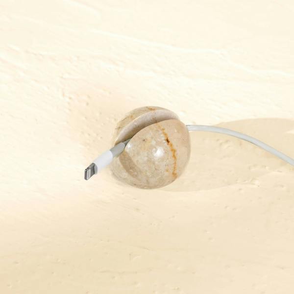 Marble cable ball desk organiser lifestyle genuine stone