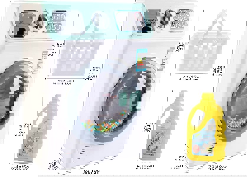 deAO Toys My First Washing Machine Laundry and Cleaning Play Set for Kids Christmas Gift Educational Toys with Realistic Functions