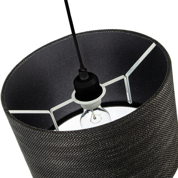 Designer Bobbled and Textured Linen Lamp Shade in Graphite Black Image 3