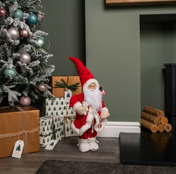 Samuel Alexander 45cm Red Standing Large Papa Noel Santa Claus Indoor Decoration