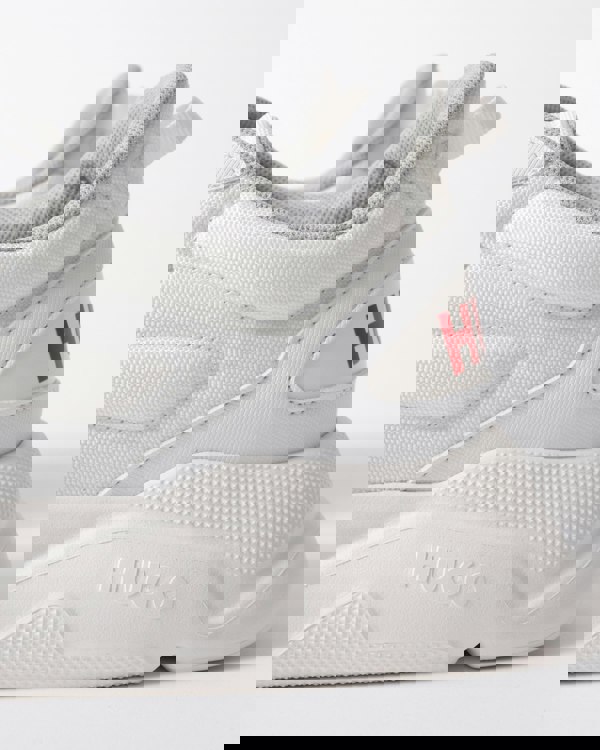 HUGO Leon Mens Logo-counter trainers with canvas-effect fabric - Open White 116