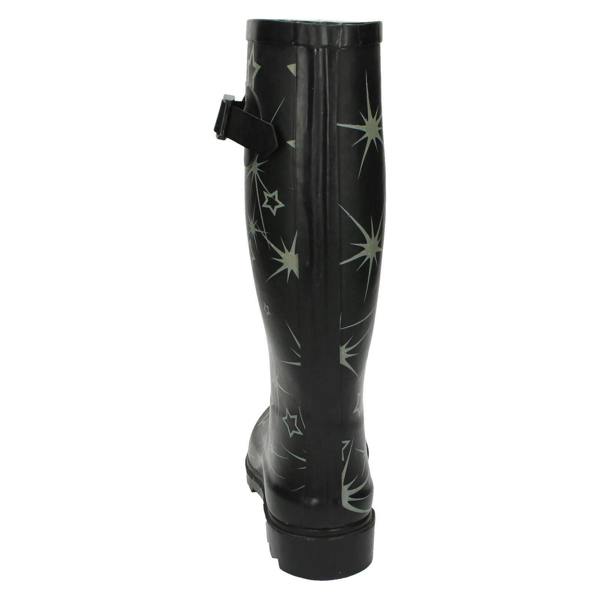 Spot On Ladies Spot On Star Print Wellington Boots