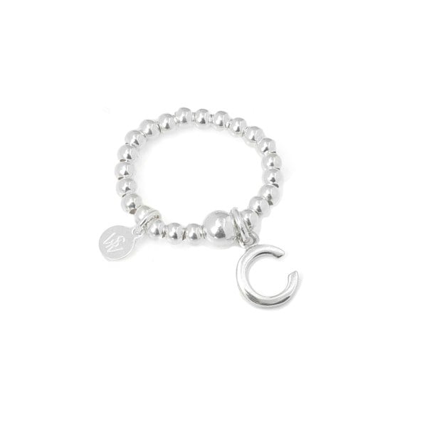 Say It With Classic Initial Ball Ring - Sterling Silver (Large)