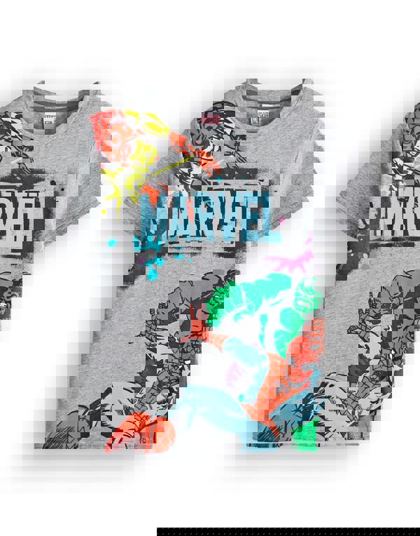 Marvel Boys Grey Spiderman Hulk Short Sleeved T-Shirt