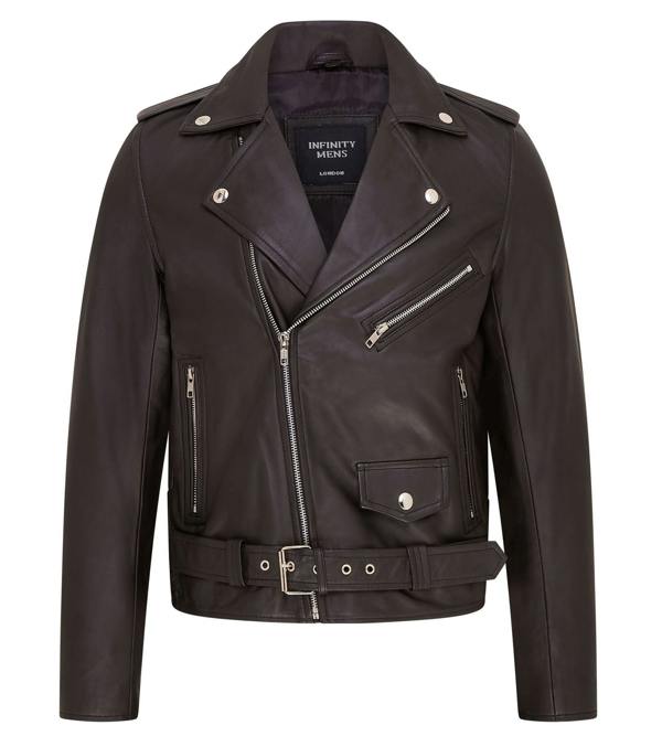 Infinity Leather Mens Classic Brando Leather Biker Jacket - Heinola