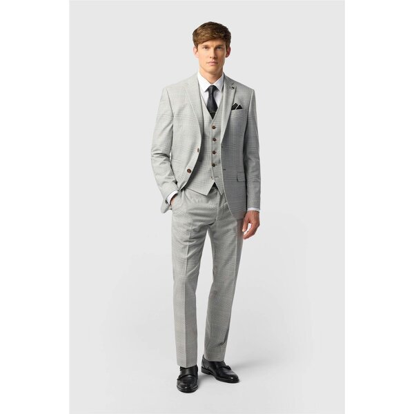 Antique Rogue Slim Fit Astor Monochrome Check Jacket