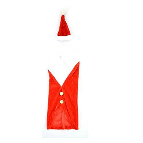 1 Pack Christmas Santa Suit Wine Bottle Cover for Festive Table Decoration image 3
