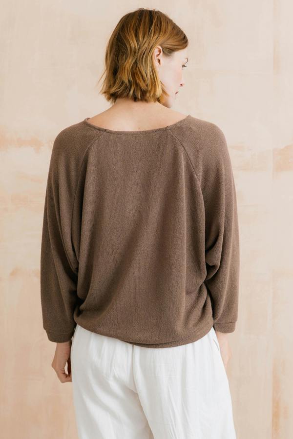 Lily & Me Rewilding Batwing Jumper Mocha