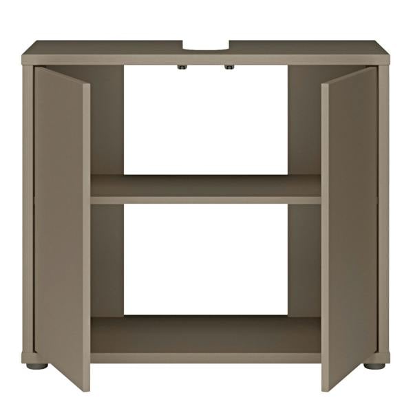 Furniture To Go Alice Springs Under Sink Bathroom Cabinet with 2 Doors Push-to-Open in Taupe