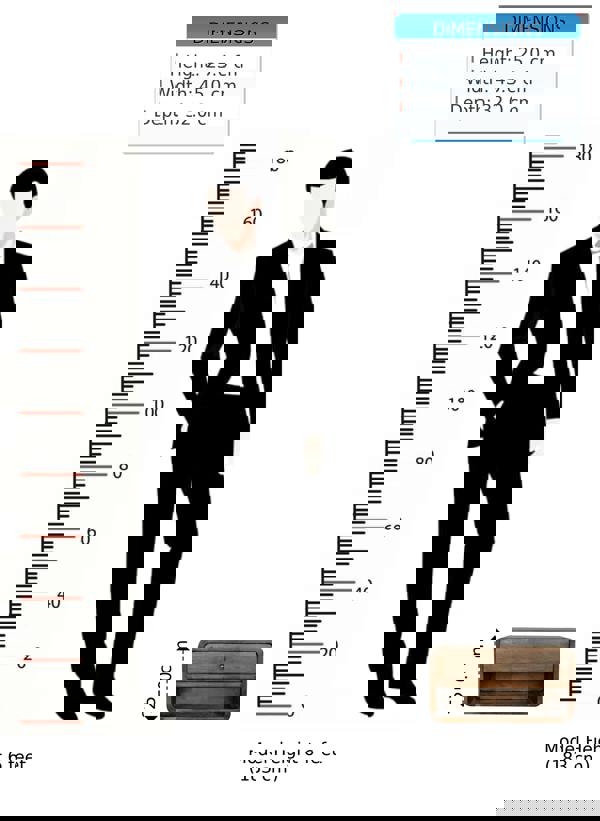 Artisan Furniture Solid Mango Wood Chestnut Curve Floating Bedside