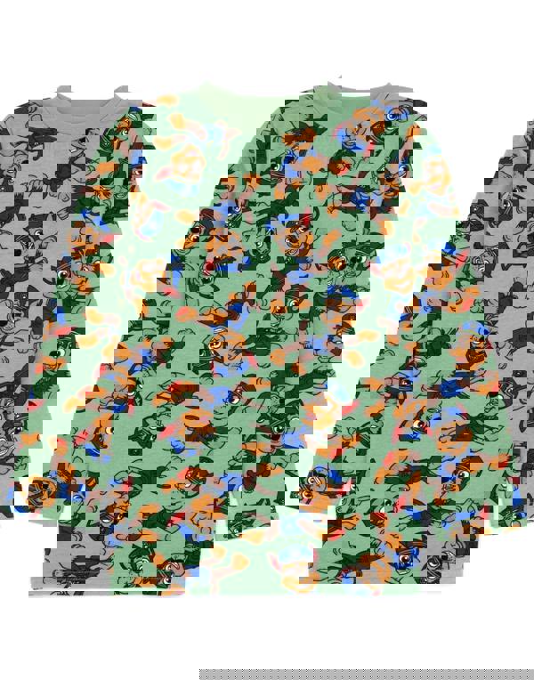 Paw Patrol Boys Green Chase Applique & All-Over Print Long Sleeve Long Leg Pyjama Set