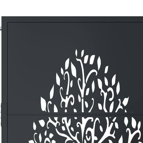 Berkfield Garden Gate Anthracite 105x105 cm Steel Tree Design