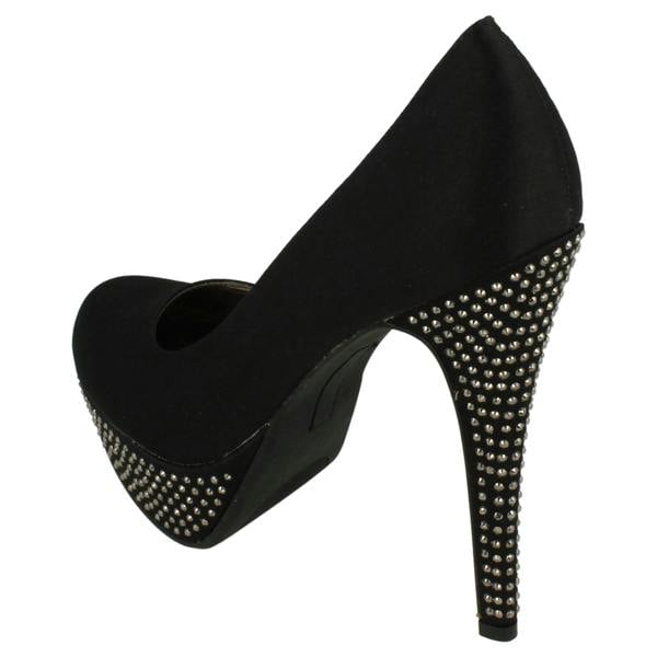 Spot On Ladies Spot On Platform Diamante Heel
