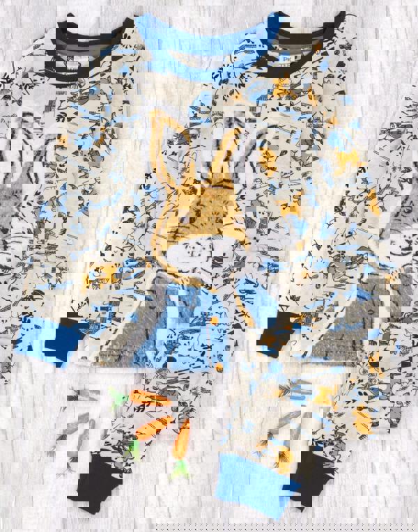 Peter Rabbit Boys Blue Peter Rabbit All-Over Print Long Sleeve Long Leg Pyjama Set