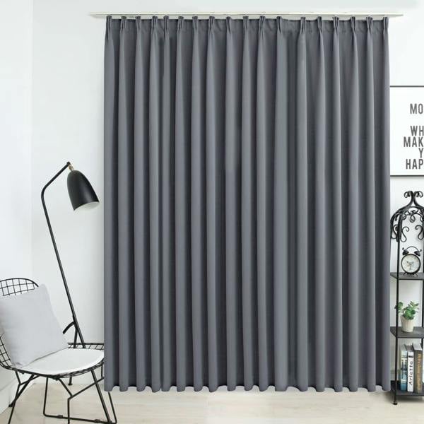 Berkfield Home Berkfield Blackout Curtain with Hooks Grey 290x245 cm