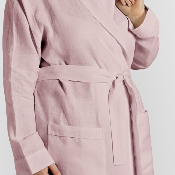 Lazy Linen Mellow Pink Pyjama & Bathrobe