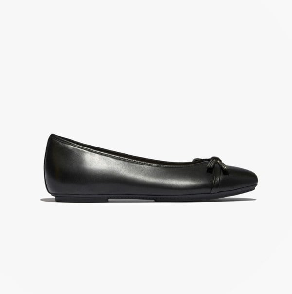 FitFlop DELICATO GLITZ-BOW LEATHER Womens Ballet Black