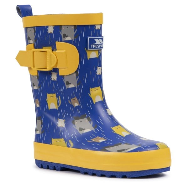 Trespass Boys Puddle Wellington Boots - Blue/Yellow