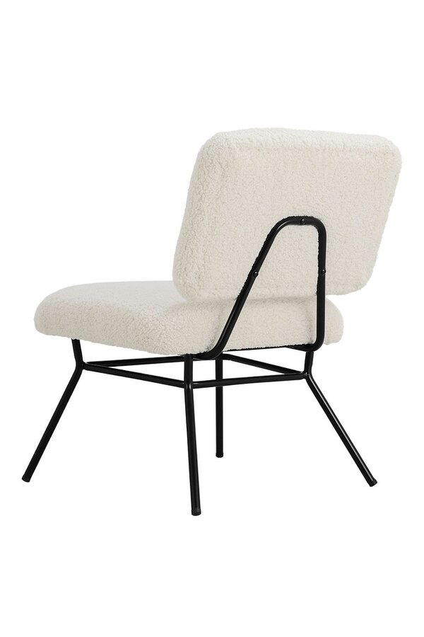 Living and Home Netural Bouclé Metal Frame Occasional Armless Chair