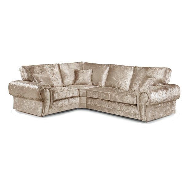 Furnishings For Less Chelsea Crushed Velvet Full Back 4 Seater L Shaped Corner Sofa