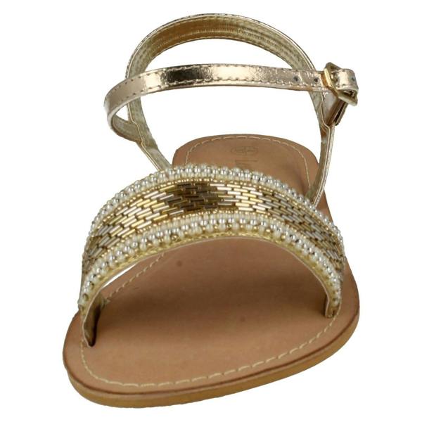 Spot On Ladies Spot On Leather Collection Beaded Sandals