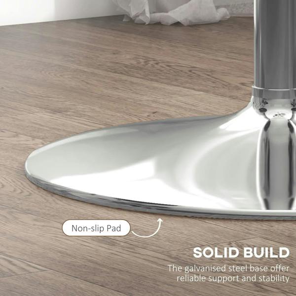 Stainless steel pedestal base with non-slip pad for high bar table