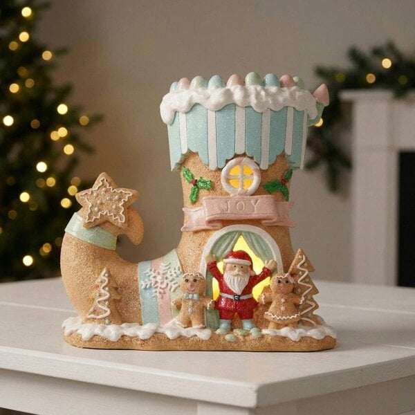 Garden Greatness LED Sweet-Inspired Boot House Figurine