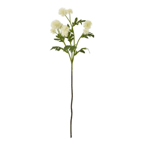 Hill Interiors Globe Thistle Spray Artificial Flower - Cream - 