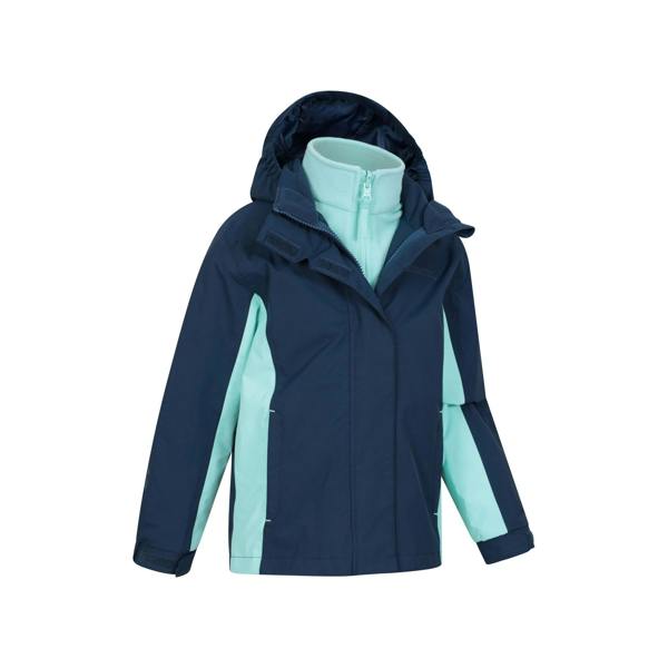 Mountain Warehouse Childrens/Kids Lightning 3 in 1 Waterproof Jacket - Blue - 