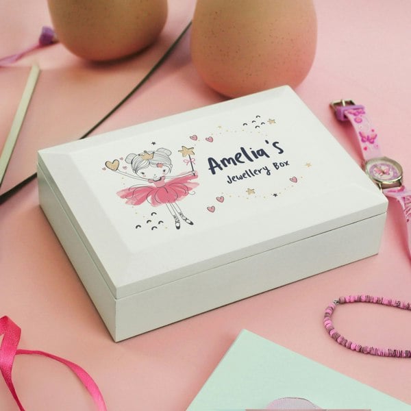 Personalised Memento Company Personalised Princess Ballerina Wooden Jewellery Box