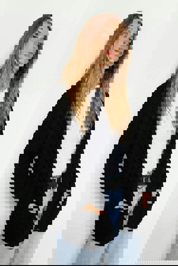 WOVCOR Soft Textured Pocket Detailed Knit Cardigan