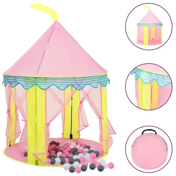 Berkfield Children Play Tent with 250 Balls Pink 100x100x127 cm