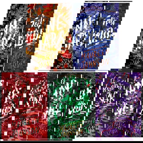 Truly Devious Series 5 Book Set By Maureen Johnson (Nine Liars, Truly Devious, The Vanishing Stair, The Hand on the Wall, The Box in the Woods)