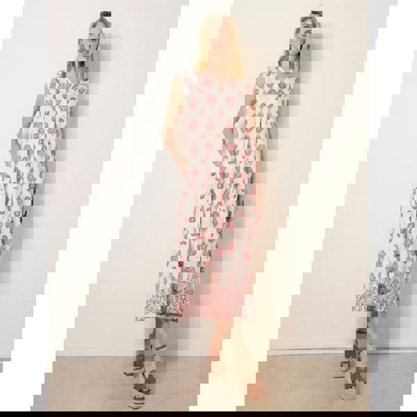 Blue Vanilla Floral Print A Line Dress