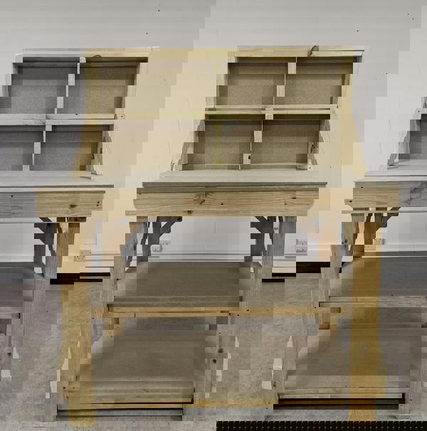 Arbor Garden Solutions Wooden Workbench 18Mm UniMdf Moisture Resistant Top With Back Panel And Double Shelf