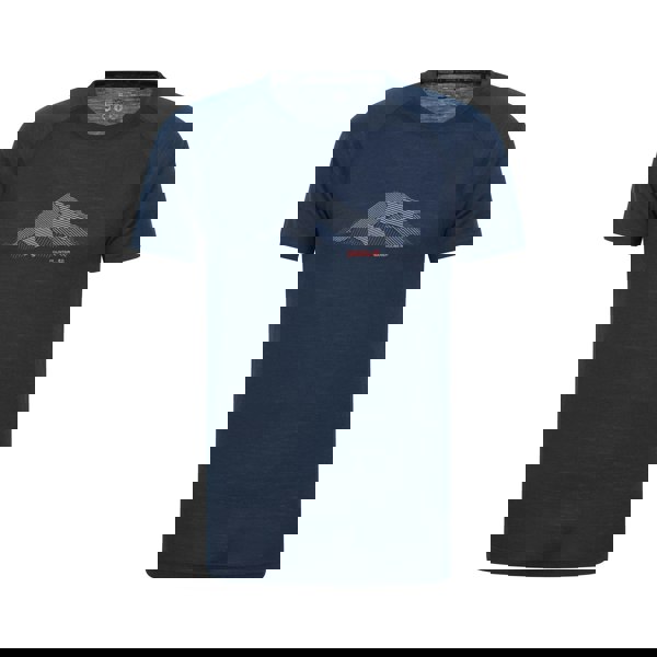 Mountain Warehouse Mens Quest Printed Merino Blend Thermal Top - Dark Blue