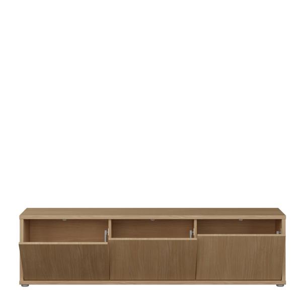 Furniture To Go Alice Springs Wide TV Cabinet with 3 Doors Push-to-Open in Elegancia Oak