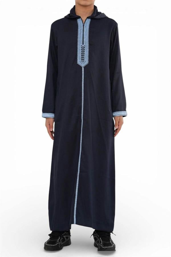 Infinity Leather Kids Boys Eid Hooded Moroccan Thobe Robe Djellaba Ramadan Jubba- K-HM3