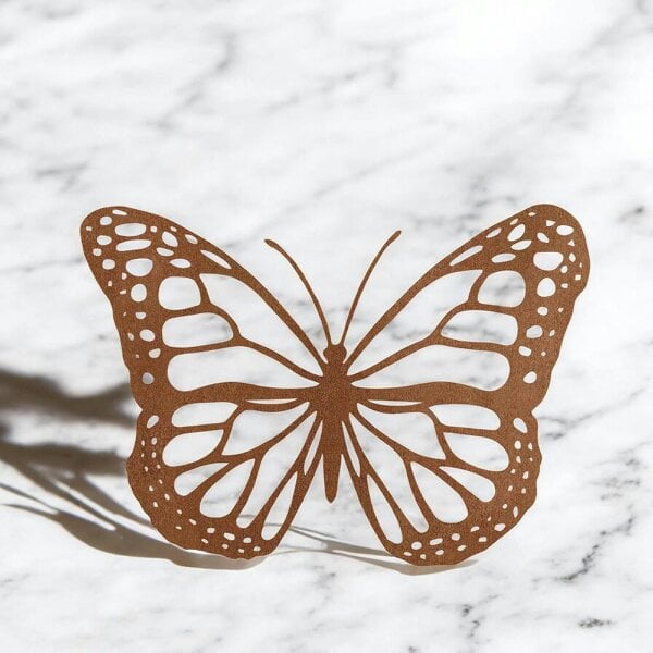 EDH Door Hardware Black Rusted Butterfly Silhouette Wall Art – 24 x 38 CM | Rustic Metal Butterfly Décor for Indoor & Outdoor