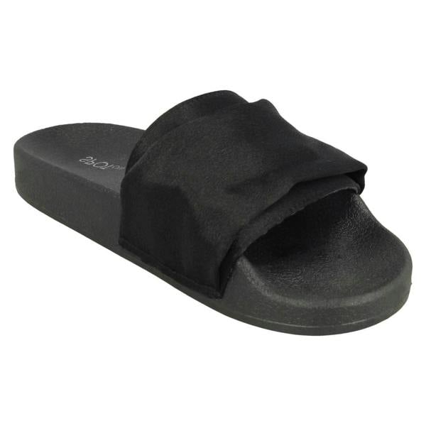 Spot On Ladies Spot On Satin Slider Mules